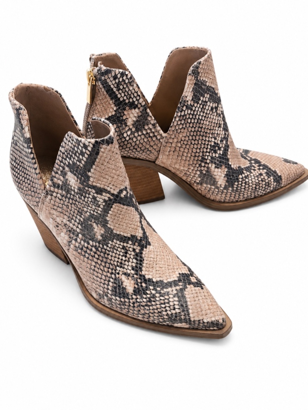 Vince Camuto Snakeskin Print Booties
